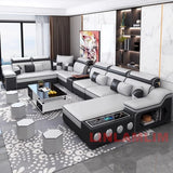 Linlamlim Modern Sectional Sofa Set with Chaise Lounge, Bluetooth Speakers & USB Charging Ports thumbnail 32