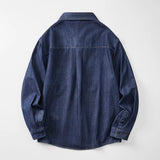 Men’s Casual Cargo Denim Shirt – Heavyweight Vintage Button-Down Workwear Shirt thumbnail 3
