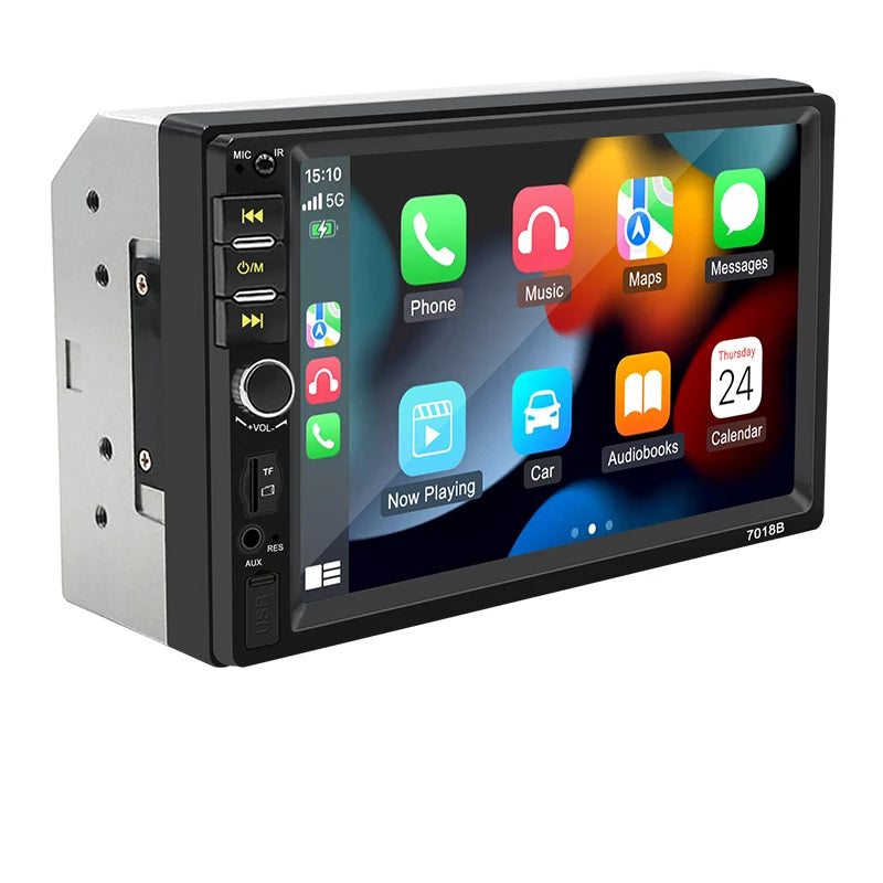 VENBES 7-Inch CarPlay Android Auto 2-DIN Car Stereo with Touchscreen, Bluetooth, USB, FM – Universal Fit