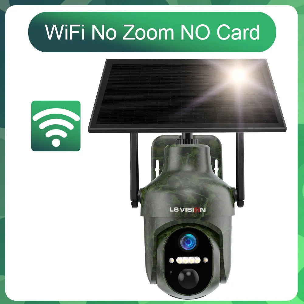 LS VISION 12MP 6K Solar Camera 15X Zoom 4G/WiFi Triple Lens Night Vision PTZ Trail Camera