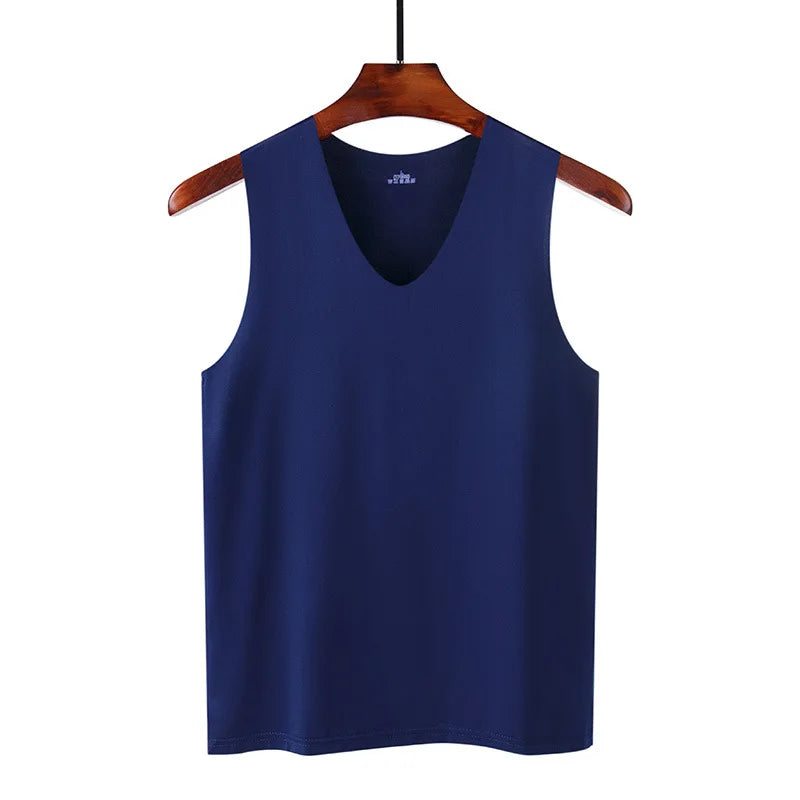Men’s Seamless Ice Silk Tank Top Sleeveless Vest – Breathable Sport & Casual Undershirt for Gym and Summer Wear