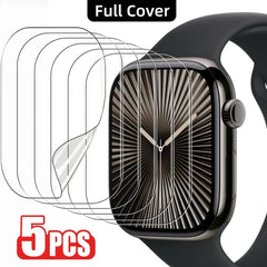 5PCS Protective Film for Apple Watch – Compatible with Series 2 to Series 10 (40mm, 41mm, 42mm, 44mm, 45mm, 46mm)