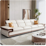 MINGDIBAO Italian Genuine Leather L-Shaped Sofa Set with Adjustable Headrests, Bluetooth Speaker & Wireless Charging thumbnail 7