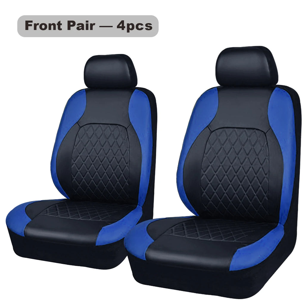All Season Quilted PU Leather Car Seat Cover Set – Full Surround Waterproof Universal Fit for Sedan, SUV & Pick-Up Truck