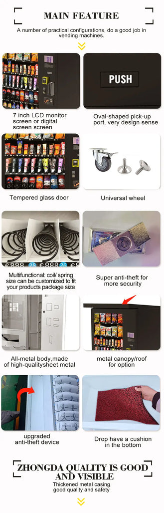 Hot Selling Large Capacity Automatic Combo Snacks & Drinks Vending Machine – Outdoor 24 Hours