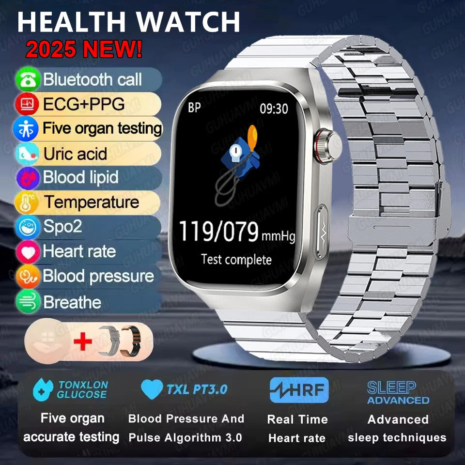 GUHUAVMI Micro Physical Examination Smart Watch with ECG, Uric Acid & Five-Organ Health Monitoring