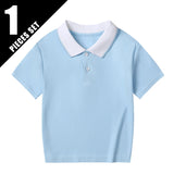Children's Summer Color Matching Polo Shirt – Casual Short Sleeve Top for Boys & Girls thumbnail 37