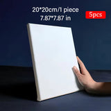 5pcs White Blank Square Artist Canvas Wooden Frame Cotton Boards for Oil, Acrylic & Watercolor Painting thumbnail 26