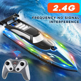 RC Boat with LED Light – 2.4GHz Remote Control Speedboat for Pool & Lake, 30-Min Run Time, Kids Toys & Birthday Gift thumbnail 1