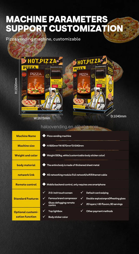 Self-Service Customized Fully Automatic Pizza Vending Machine – Wholesale