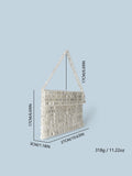 Retro Silver Sequin Metal Handwoven Shoulder Bag – High-End Women’s Square Handbag thumbnail 13