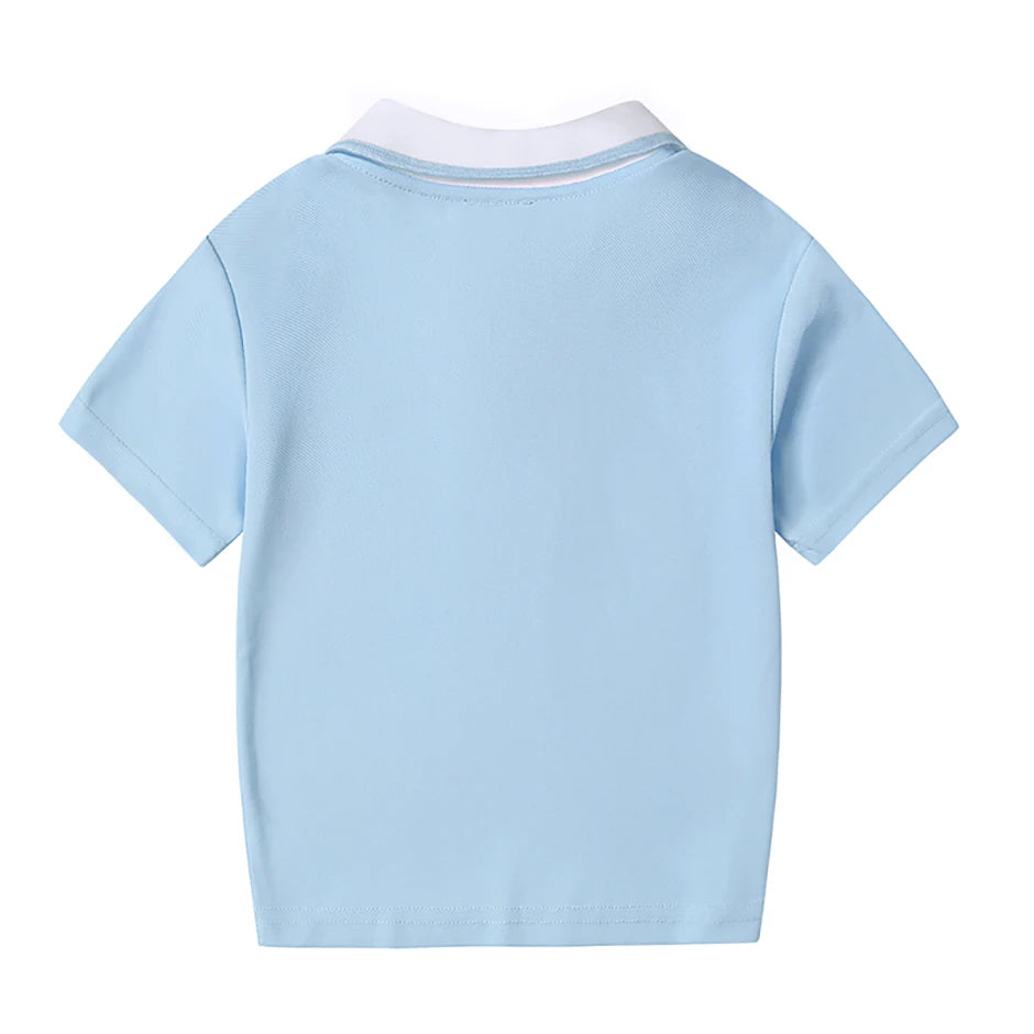 Children's Summer Color Matching Polo Shirt – Casual Short Sleeve Top for Boys & Girls