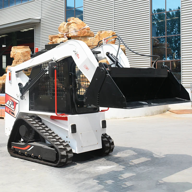 Customized Mini Skid Steer Loader with Snow Blower – Track Type, Enclosed Cab, 24HP CE EPA Certified