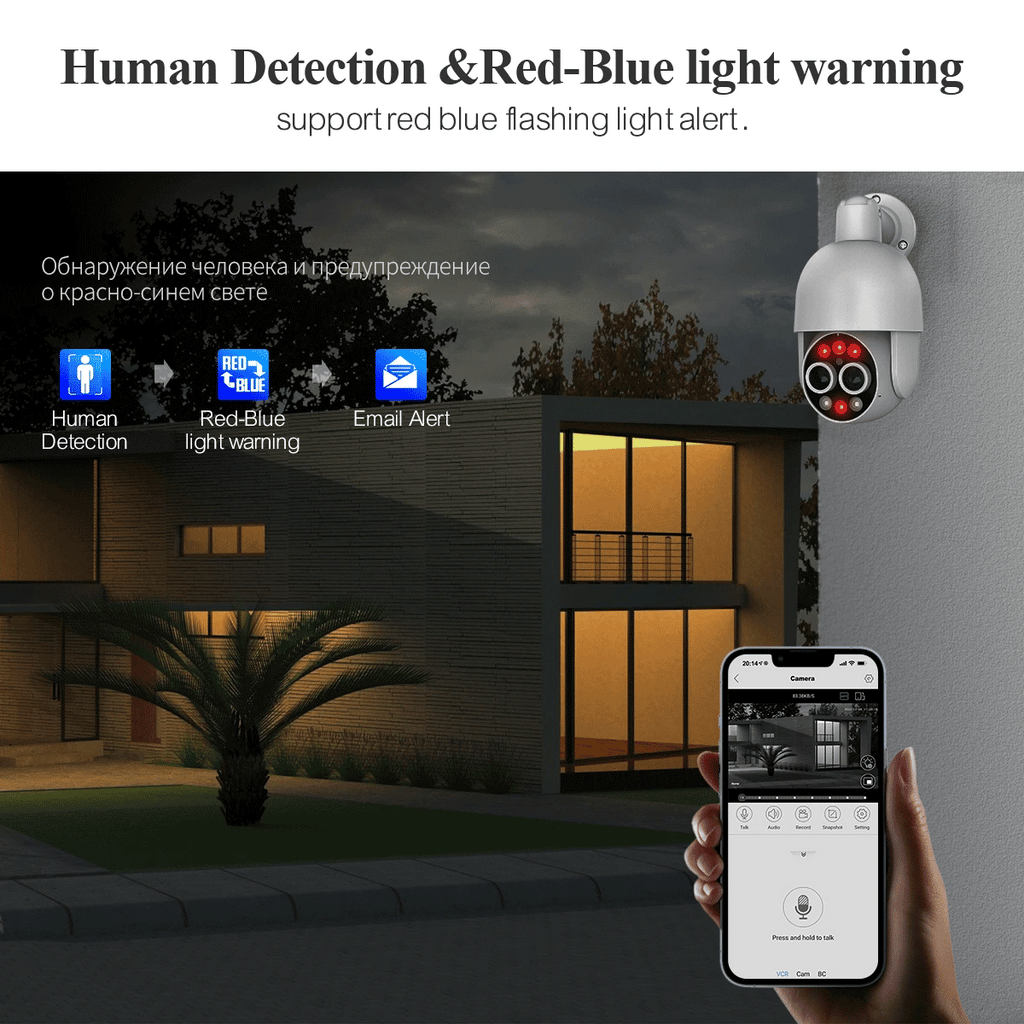 Techage 16CH 8MP Dual Lens PTZ POE CCTV Camera System with Human Detection and Two-Way Audio