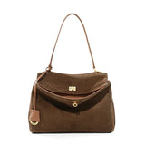 Women’s Genuine Suede Leather Large Capacity Shoulder Tote Bag Luxury Casual Handbag thumbnail 36