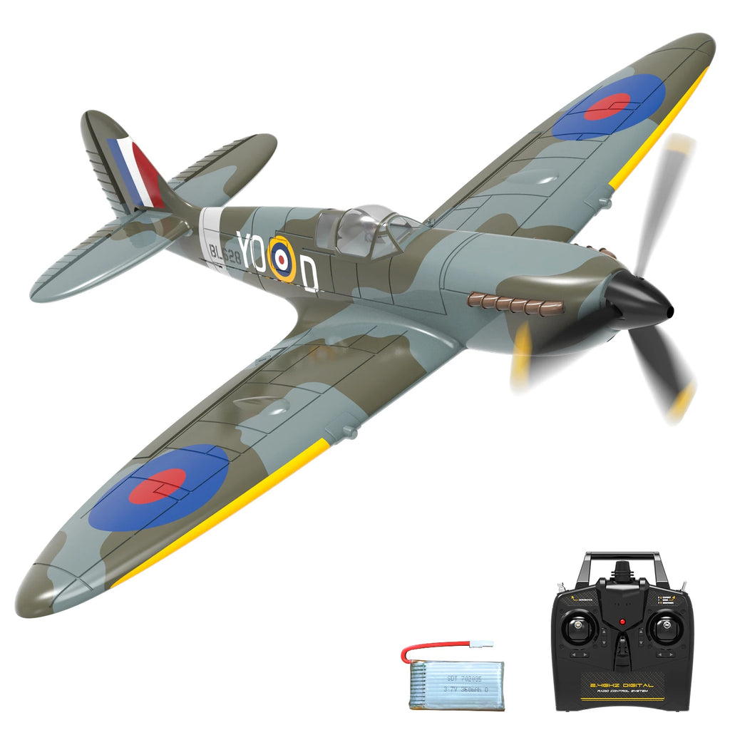 Volantex Spitfire RC Fighter Plane 400mm EPP Warbird – 4CH 2.4GHz RTF with XPilot Stabilization & One-Key Aerobatics
