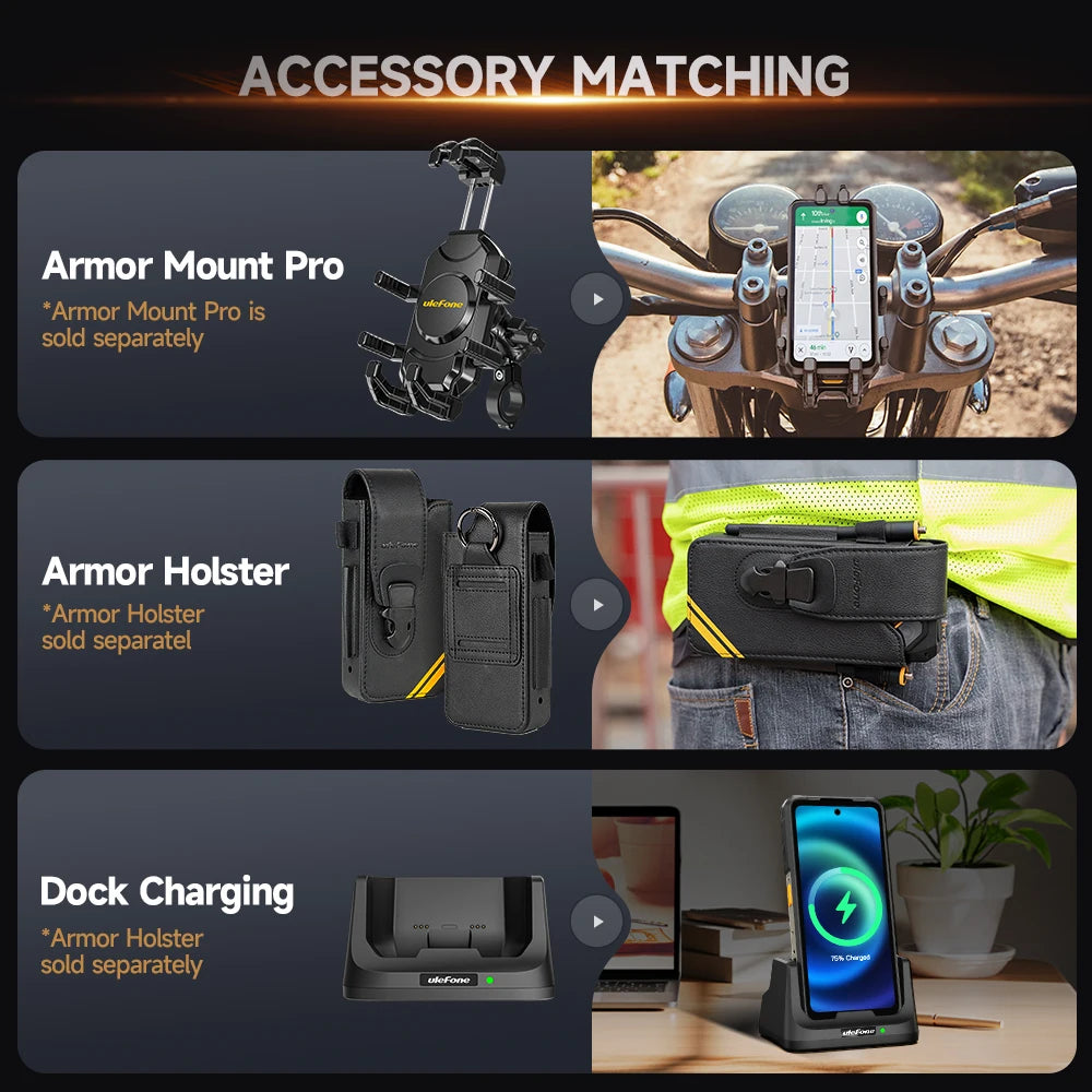 Ulefone Armor 26 Ultra 5G Rugged Waterproof Smartphone 120W Fast Charging 15600mAh 200MP+64MP Camera 24GB+512GB NFC