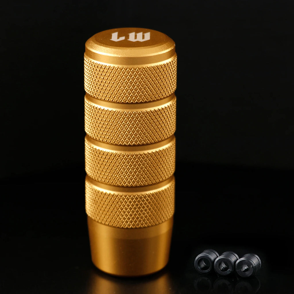 LW 95mm Aluminum Anti-Skid Car Gear Shift Knob – Universal Shifter Lever Head with 8mm 10mm 12mm Adapters – 9 Colors