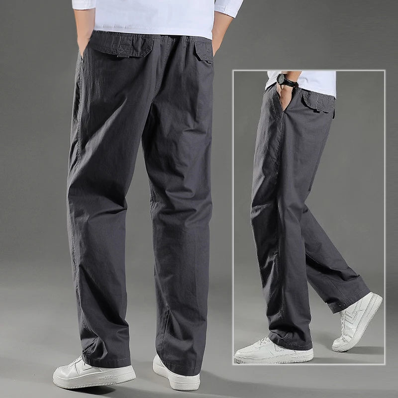 Men’s Cotton Cargo Pants – Loose Fit Work & Casual Joggers up to 6XL