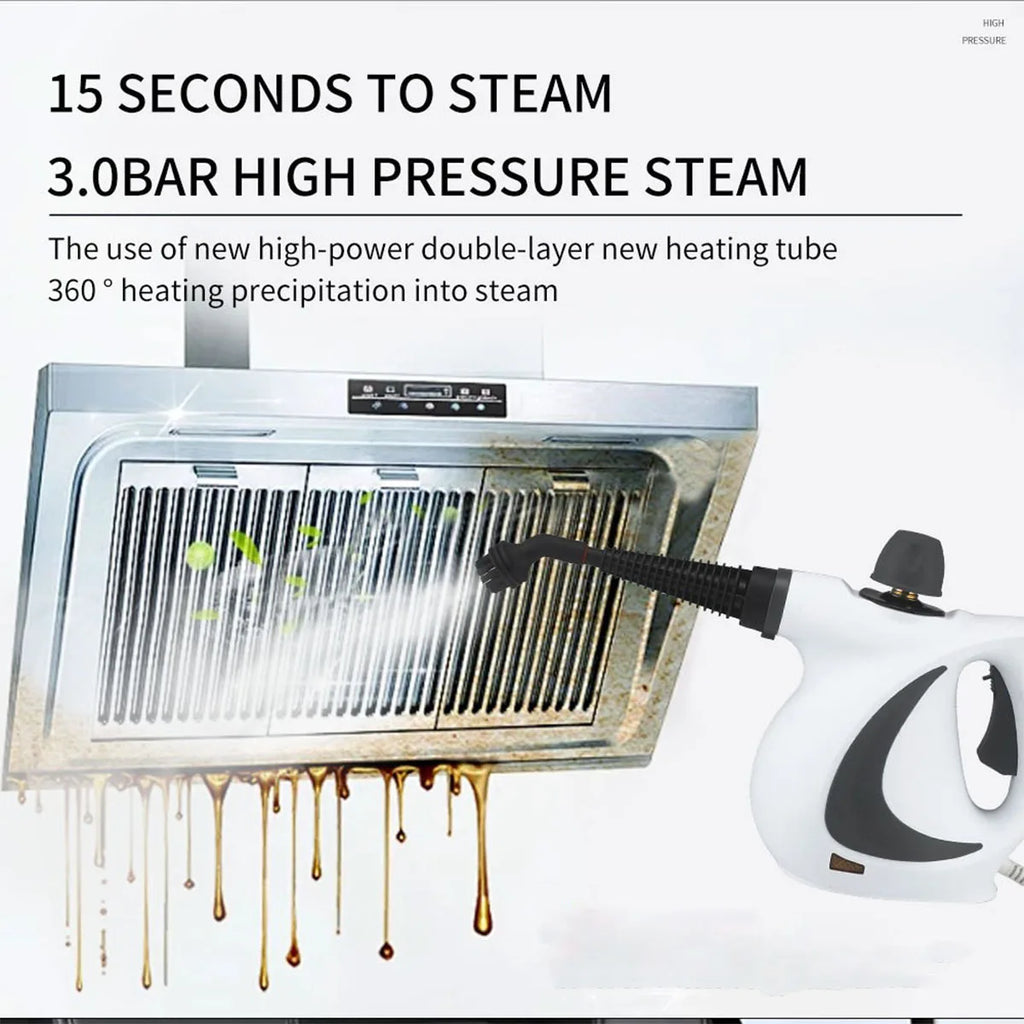 Pressurized Handheld Steam Cleaner - Portable Multi-Surface High-Pressure Home Steamer