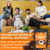 Mushroom Coffee With 11 Superfood Mushrooms including Lion's Mane, Reishi, Chaga, Cordyceps For Energy, Focus, Memory & Immunity thumbnail 2