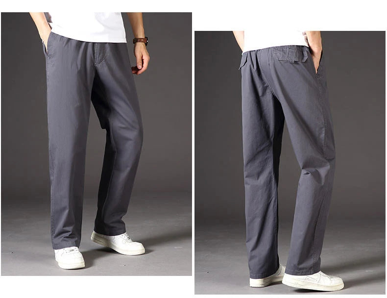 Men’s Cotton Cargo Pants – Loose Fit Work & Casual Joggers up to 6XL