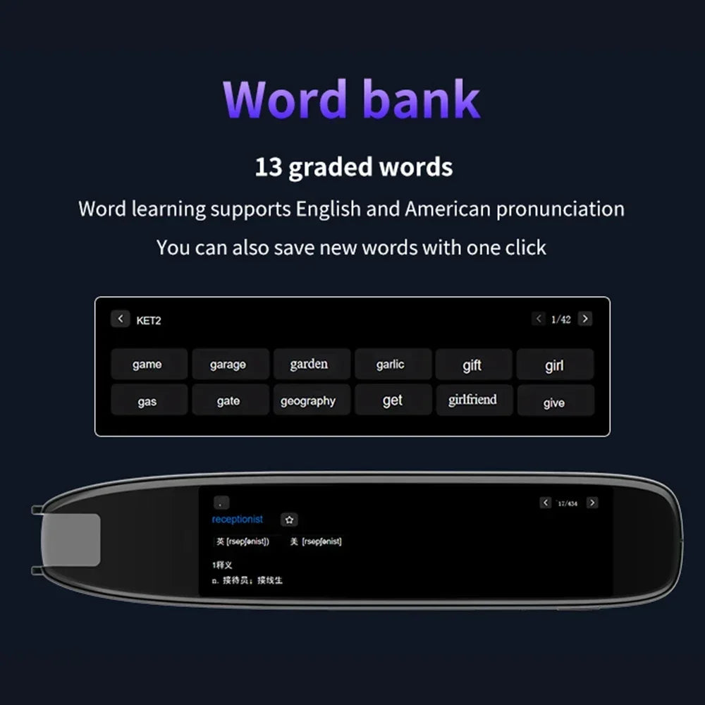 XIKCU S65 Pro Smart Voice & Scan Translator Pen – 142 Languages WiFi Translation Device for Travel & Business