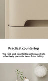 Luxury Modern Nightstand with Drawer, Glossy Marble Top, Gold Metal Legs, Faux Leather Bedside Table thumbnail 9