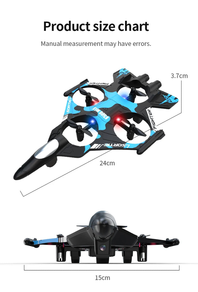 K500 MAX 2.4G Remote Control Fighter Jet Drone with Screen & 360° Rolls