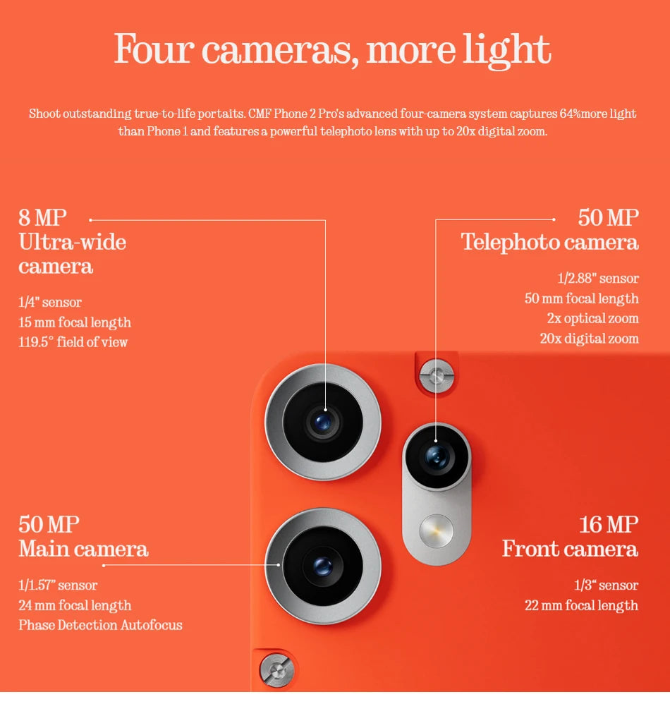 CMF Phone 2 Pro Global Version 5G Smartphone 6.77" AMOLED 120Hz 50MP Triple Camera 5000mAh NFC