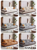 MINGDIBAO Italian Genuine Leather L-Shaped Sofa Set with Adjustable Headrests, Bluetooth Speaker & Wireless Charging thumbnail 42