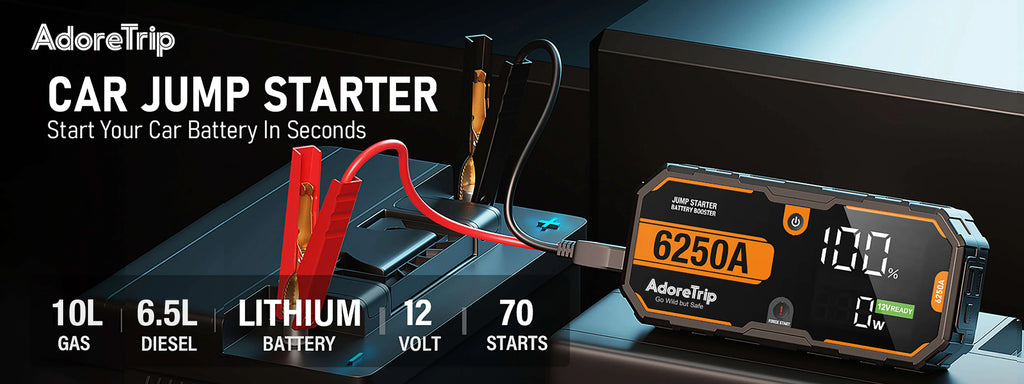 Car 6250A 30000mAh Portable 12V Jump Starter Power Bank Auto Battery Charger Booster