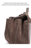 Women’s Genuine Suede Leather Large Capacity Shoulder Tote Bag Luxury Casual Handbag thumbnail 18