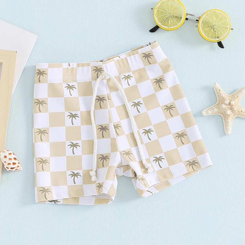 Blotona Boys Swim Trunks – Dinosaur, Plaid & Turtle Print Toddler Board Shorts