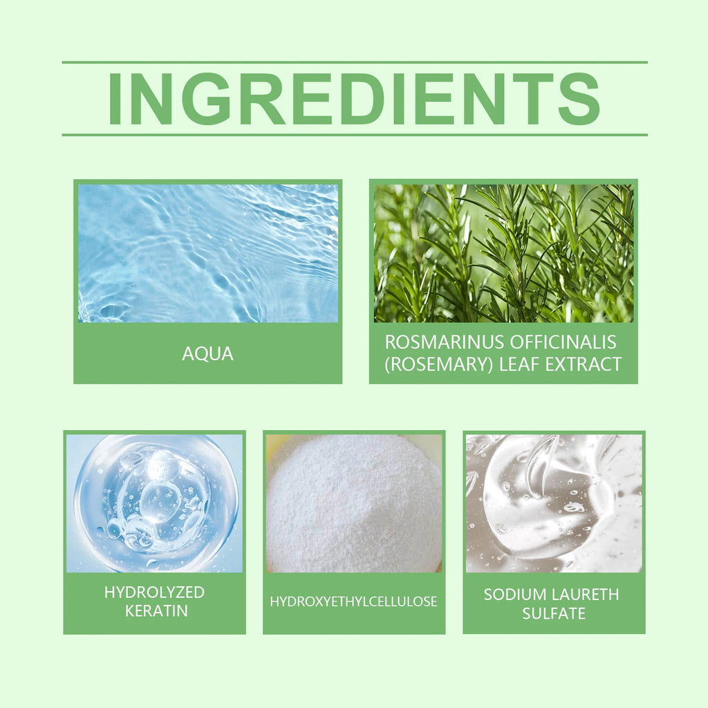 Rosemary Shampoo for Hair Growth, Anti-Dandruff, Soothing Scalp, Repair Split Ends, Nourishing Plant Extracts – 100ml