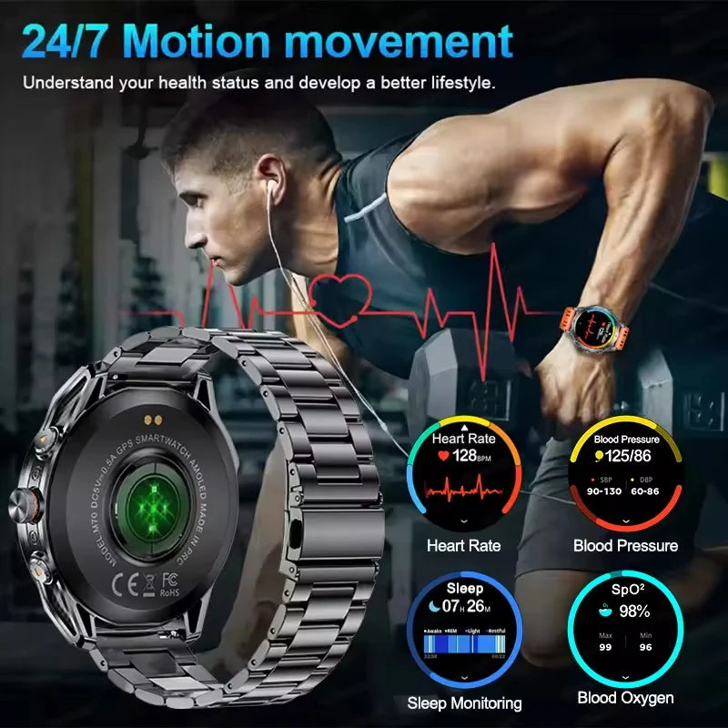 GUHUAVMI Professional GPS Outdoor Smartwatch – Military Grade, 1000mAh Battery, 10ATM Waterproof