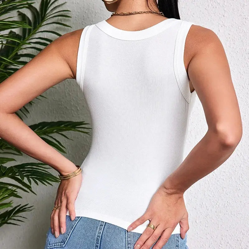 3-Piece Women’s Solid Color Knit Tank Top Vest Set