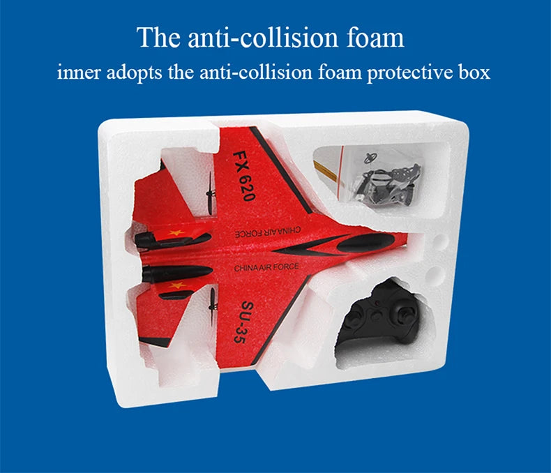 RC Foam Aircraft SU-35 Fighter Plane 2.4G Remote Control Glider for Kids and Adults