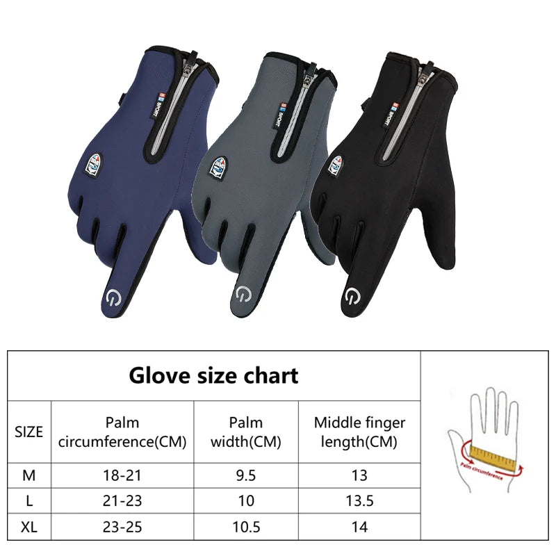 Touchscreen Fleece Warm Gloves – Waterproof, Windproof, Non-Slip Winter Gloves for Men & Women