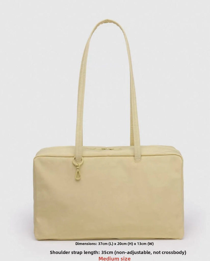Large Capacity Square Shoulder Bag – Casual Canvas Bowler Handbag for Everyday Use