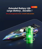 RC Boat with LED Light – 2.4GHz Remote Control Speedboat for Pool & Lake, 30-Min Run Time, Kids Toys & Birthday Gift thumbnail 16