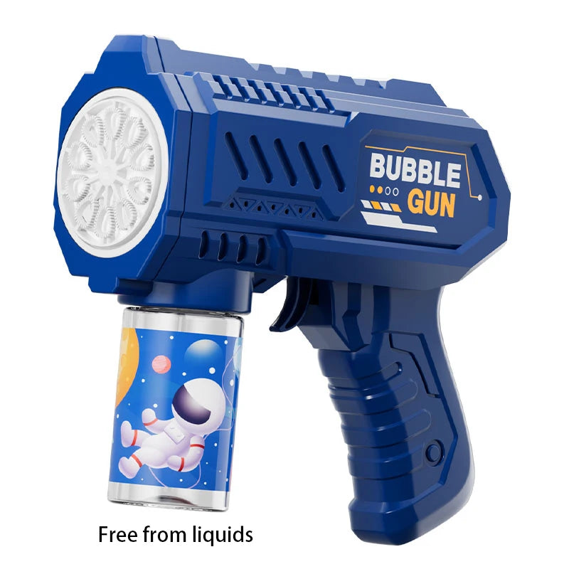 Porous Astronaut Electric Bubble Gun for Kids – Automatic Bubble Machine with Light, Summer Outdoor Party Toy