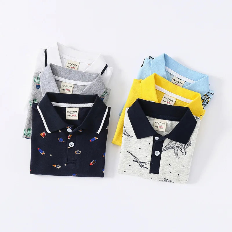 Fashion Kids Boys Polo Shirt – Luxury Stand Collar Summer Tee, Soft Breathable Cotton