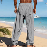 Men's 16-Color Breathable Linen Yoga Pants Loose Casual Sportswear for Spring/Summer thumbnail 20