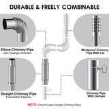 Outdoor Fire Wood Stove Chimney Pipe – Portable Stainless Steel Stove Accessory for Camping & Home Use thumbnail 15