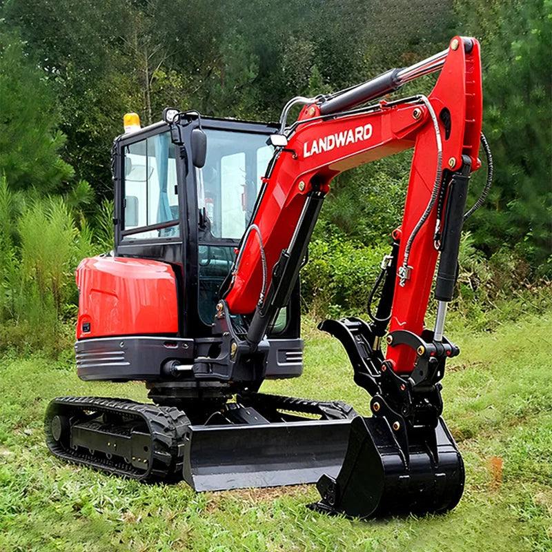 LANDWARD CE Euro 5 Mini Excavator 3.5 Ton with Kubota Engine – Customizable Home & Farm Crawler Excavator