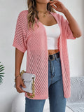 Casual Hollow Out Knitted Short Sleeve Cardigan for Women thumbnail 32