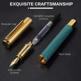 Exquisite Resin Fountain Pen Set 0.5mm Medium Nib with 15ml Ink Gift Box – Luxury Metal Calligraphy & Office Writing Pen thumbnail 5