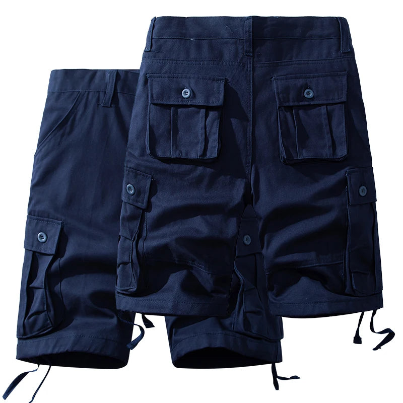 Men’s Cotton Cargo Knee-Length Tactical Shorts – Casual Hiking, Fishing & Sports Wear
