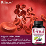 Organic Beetroot Capsules with Black Pepper Extract – Nitric Oxide Support, Blood Circulation & Energy Boost – 30/60/120 Capsules thumbnail 2